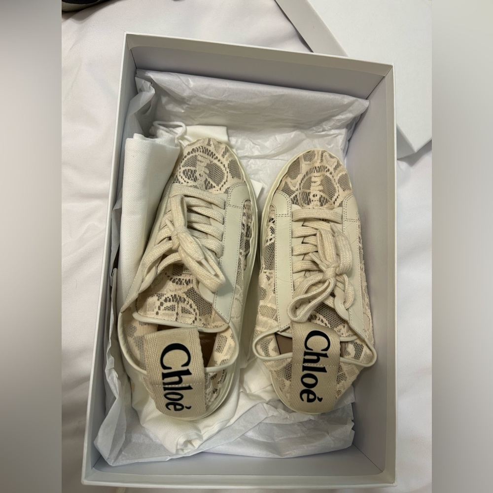 CHLOE LAUREN LACE SNEAKERS IN BOX SIZE 39